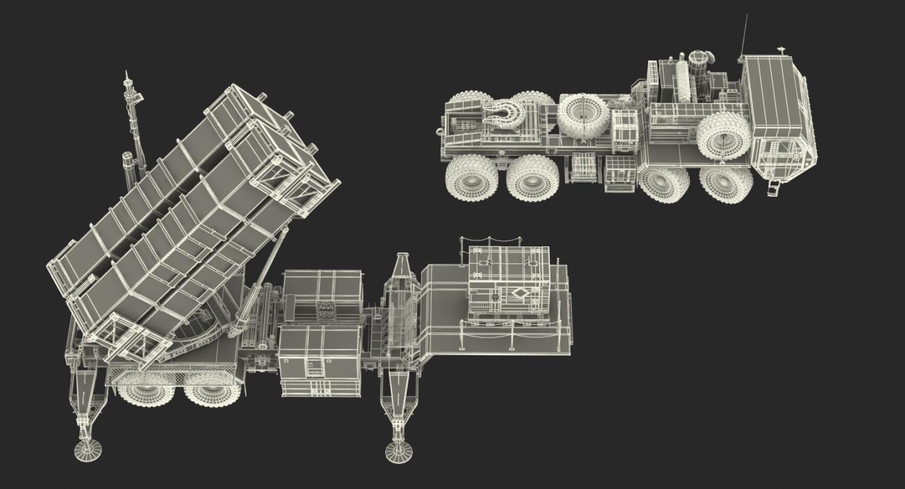 MIM-104 Patriot Surface to Air Missile SAM Sand Rigged 3D model