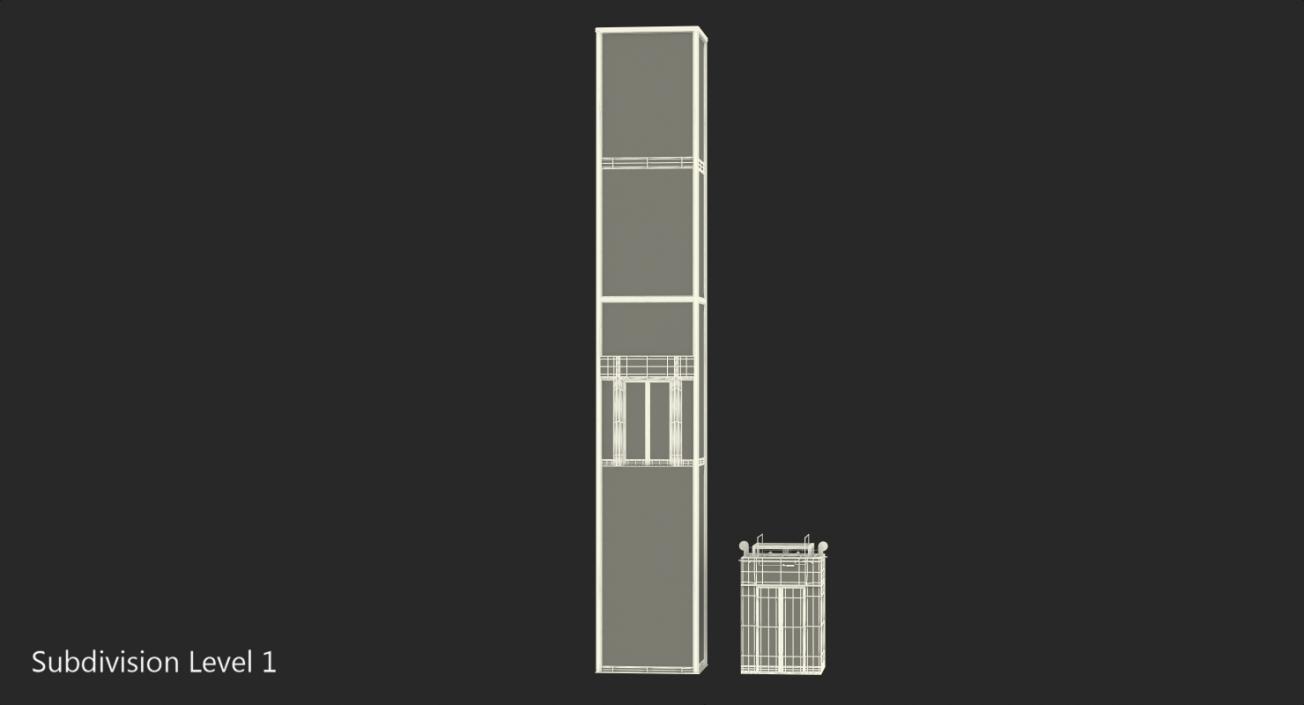 Panoramic Glass Elevator 3D model