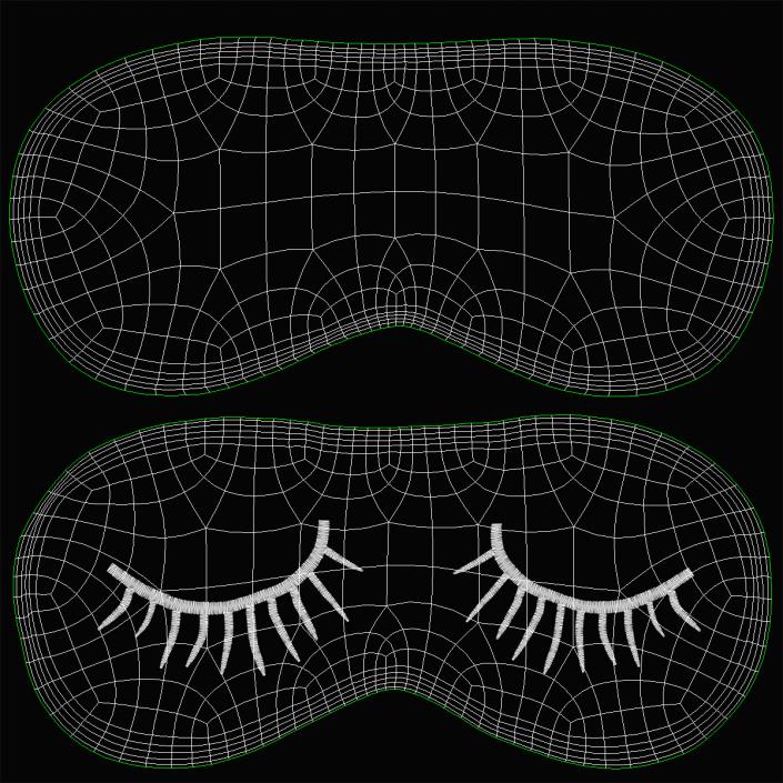 3D model Folded Eyelashes Sleeping Mask