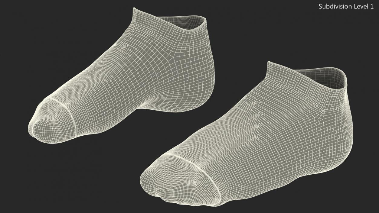 3D Socks Grey on The Foot Standing