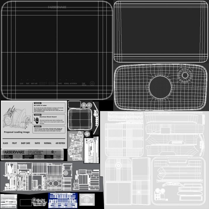 3D Countertop Portable Dishwasher Farberware