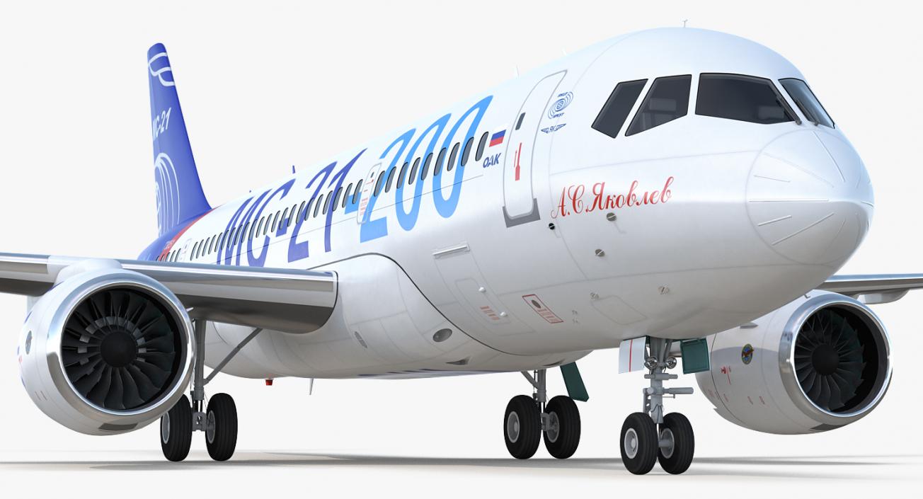 3D Twinjet Airliner MC-21 200 Rigged model