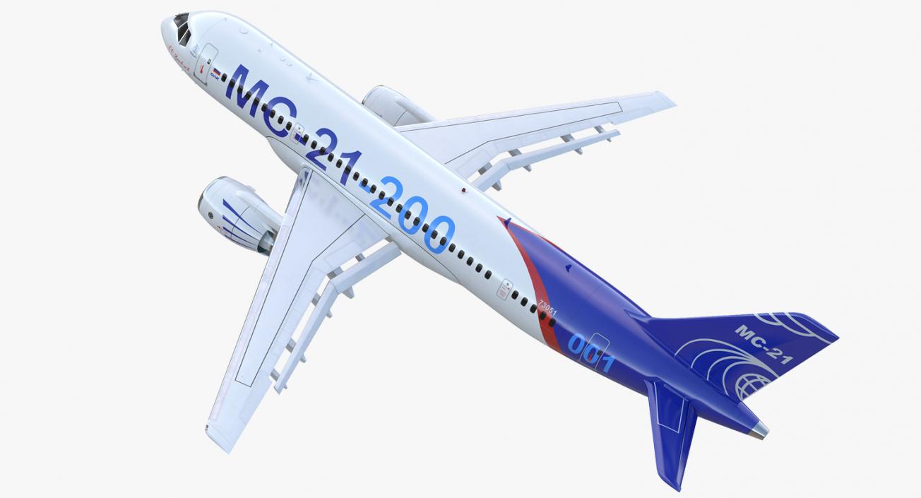 3D Twinjet Airliner MC-21 200 Rigged model