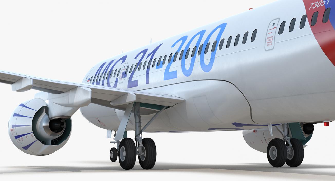 3D Twinjet Airliner MC-21 200 Rigged model