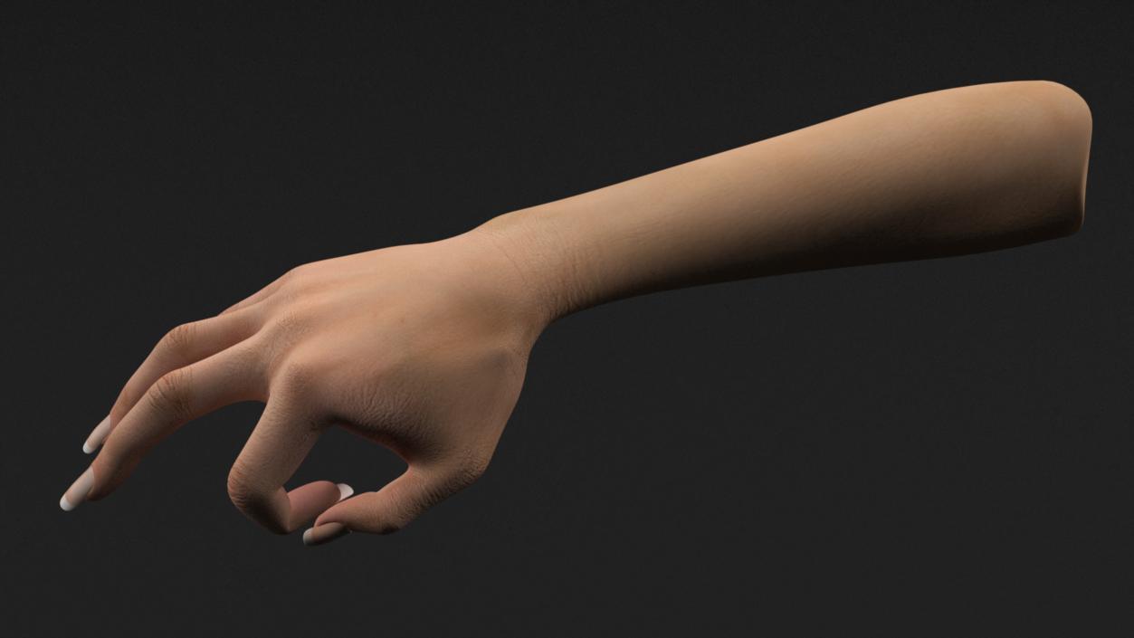 3D model Olive Skin Female Hand OK Pose