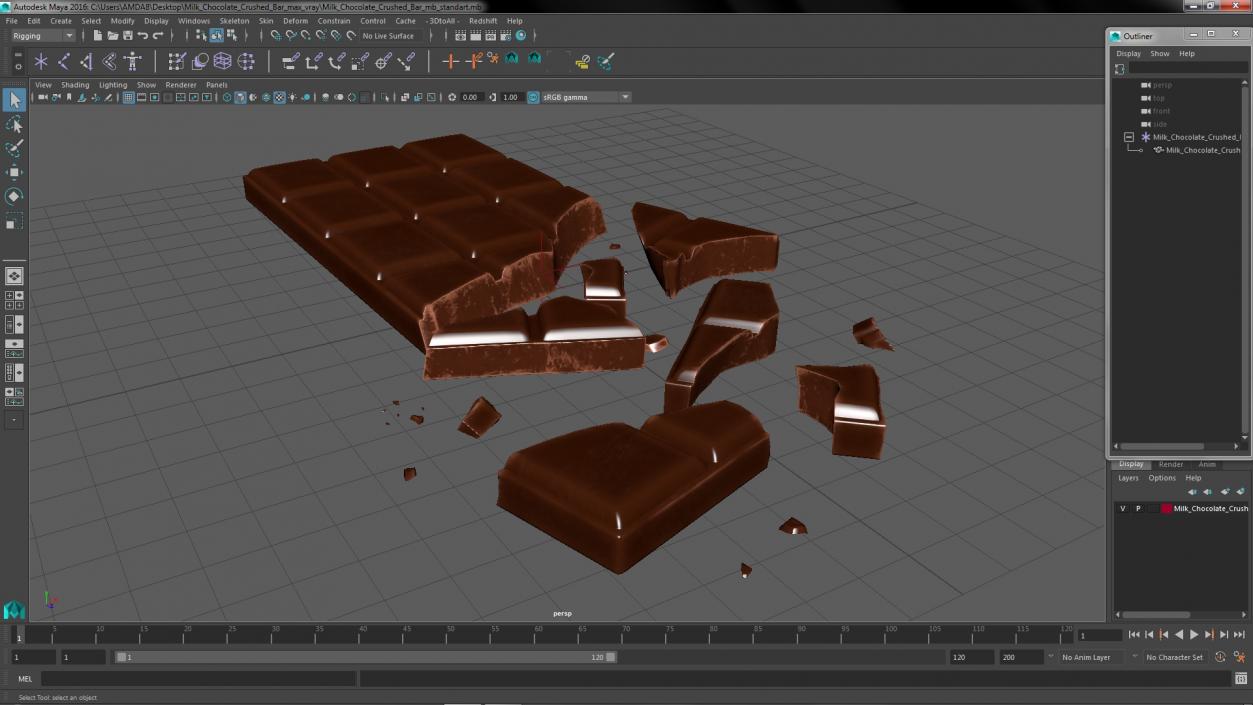 3D Milk Chocolate Crushed Bar