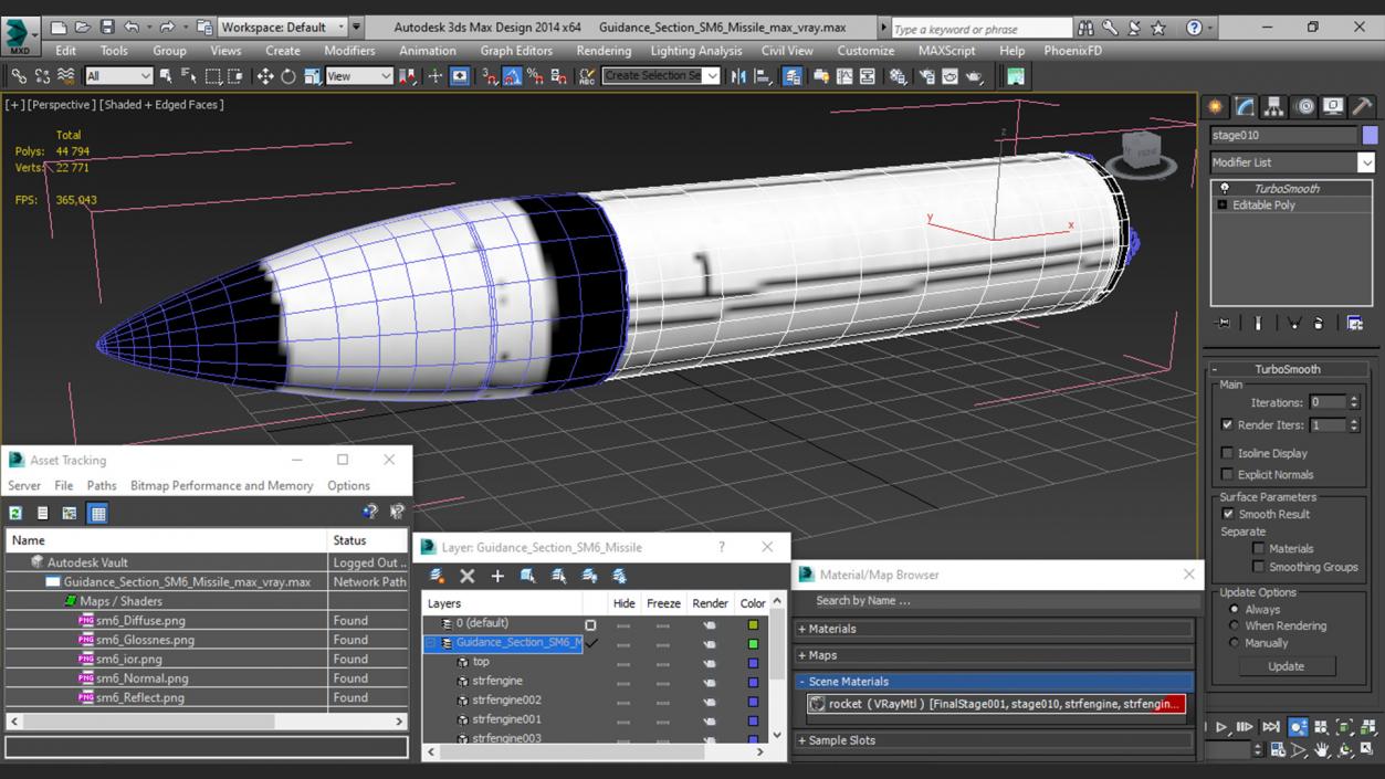 3D Guidance Section SM6 Missile model