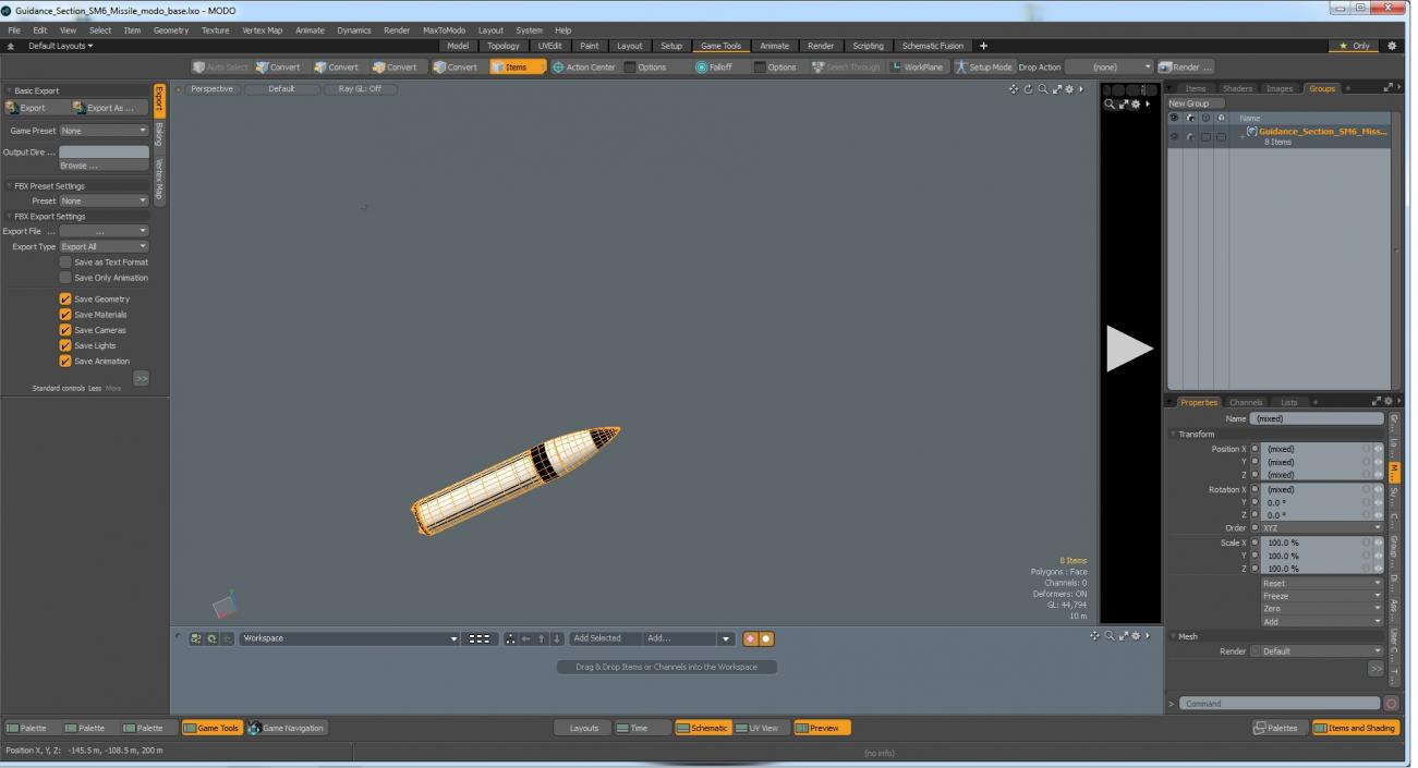 3D Guidance Section SM6 Missile model