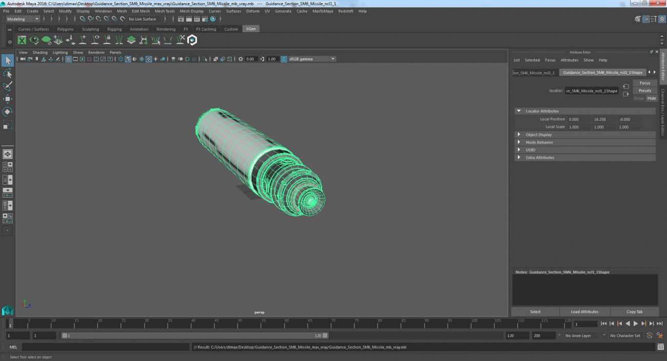 3D Guidance Section SM6 Missile model