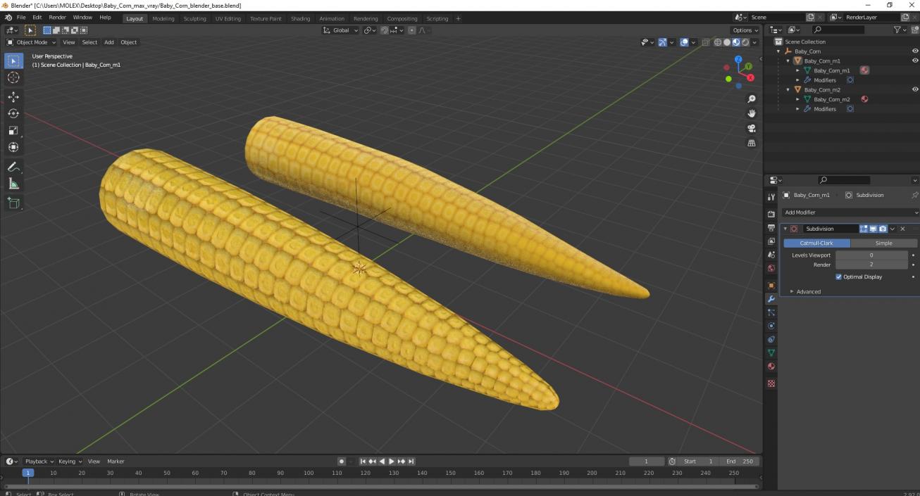 Baby Corn 3D model