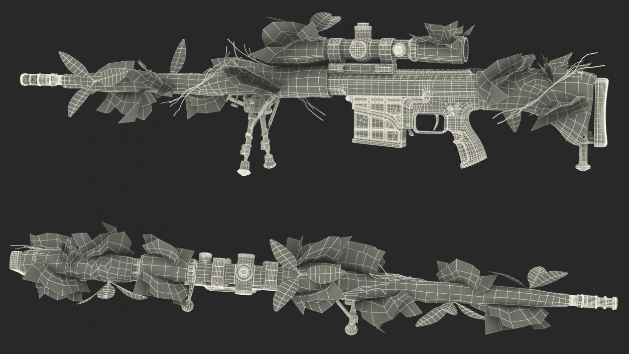 3D Rifle Barrett 98 Bravo Camo Cover model