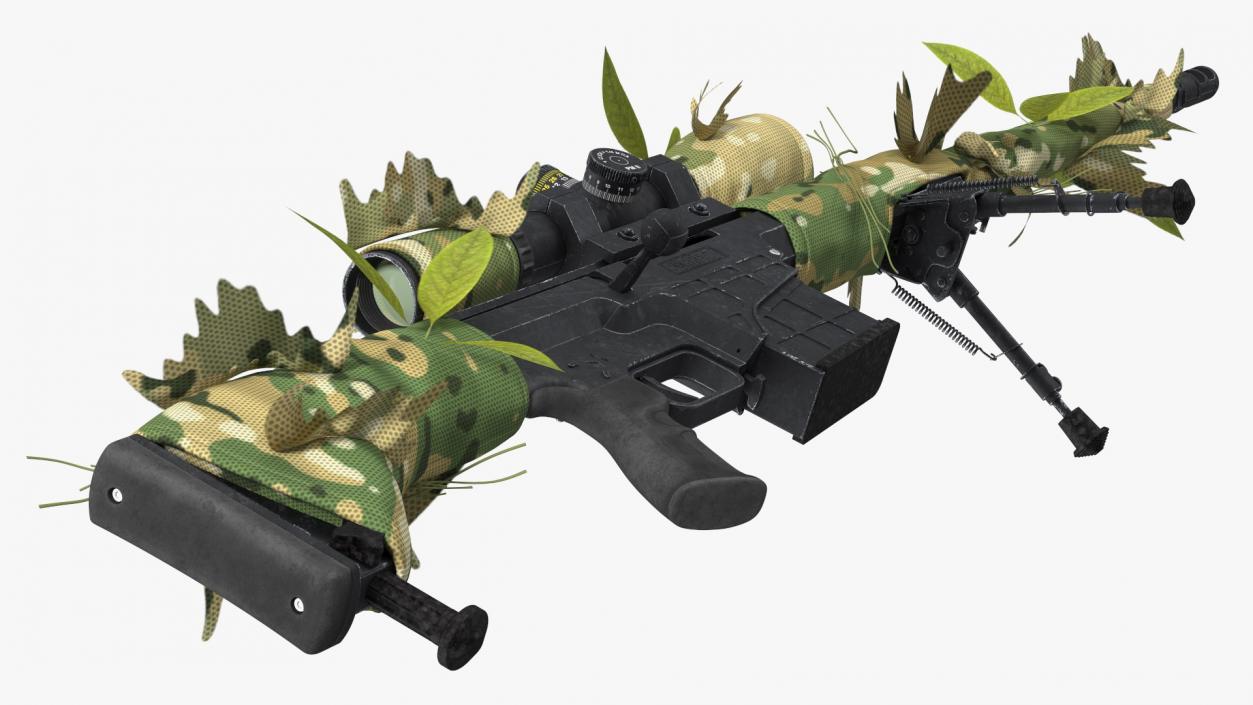 3D Rifle Barrett 98 Bravo Camo Cover model