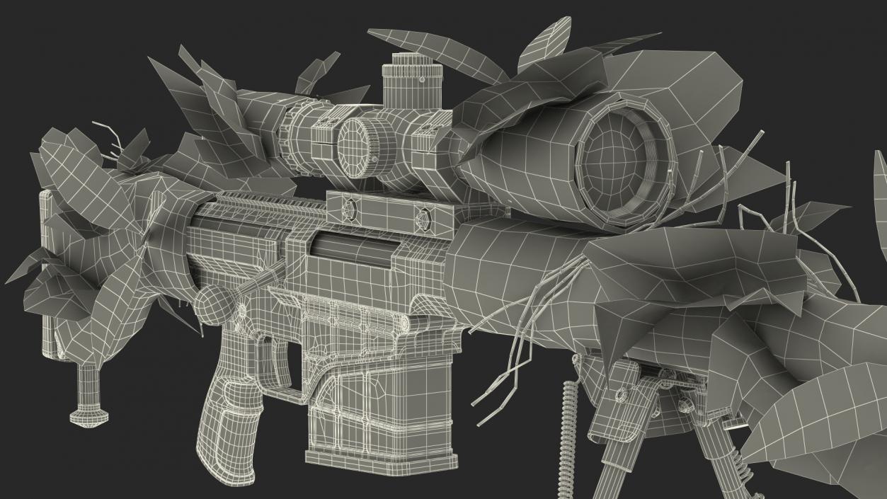 3D Rifle Barrett 98 Bravo Camo Cover model