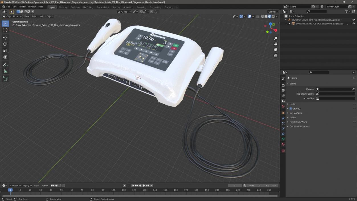 3D Dynatron Solaris 709 Plus Ultrasound Diagnostics model