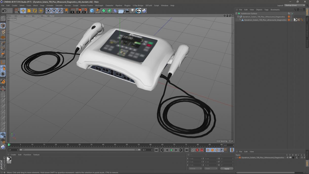 3D Dynatron Solaris 709 Plus Ultrasound Diagnostics model