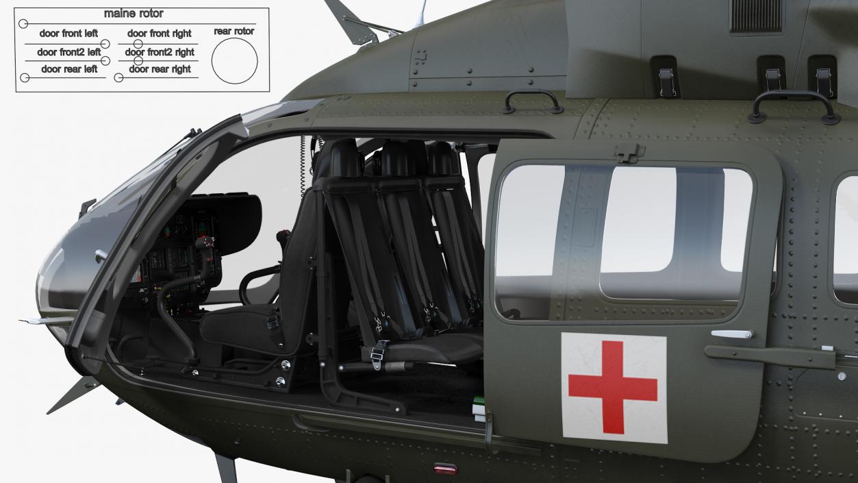 Eurocopter H-72 Lakota Rigged 3D model