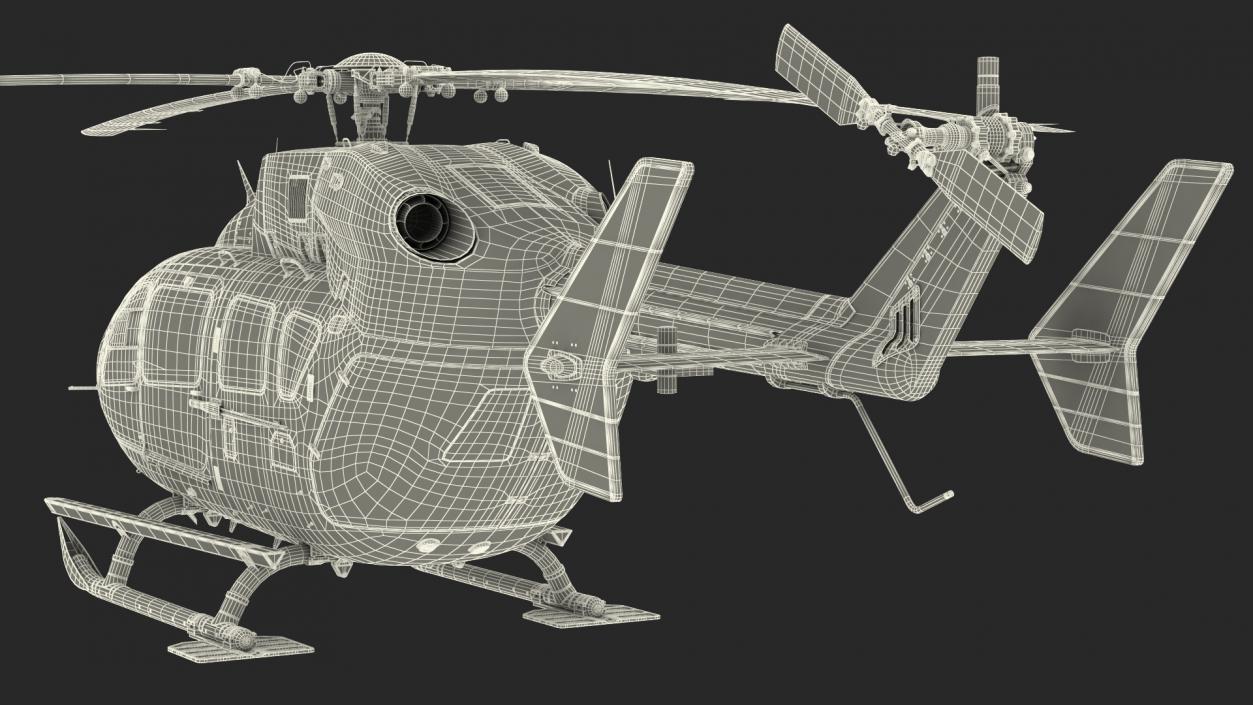 Eurocopter H-72 Lakota Rigged 3D model