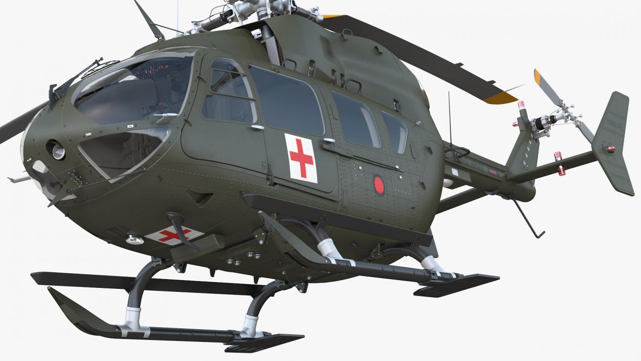 Eurocopter H-72 Lakota Rigged 3D model