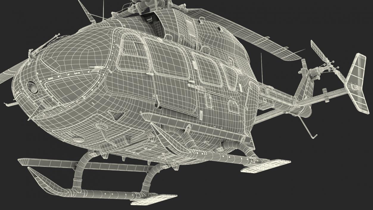 Eurocopter H-72 Lakota Rigged 3D model