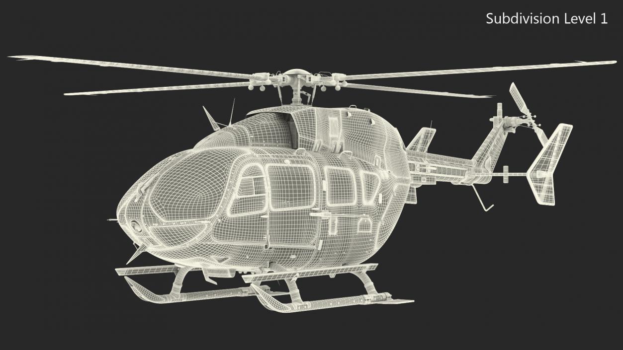 Eurocopter H-72 Lakota Rigged 3D model