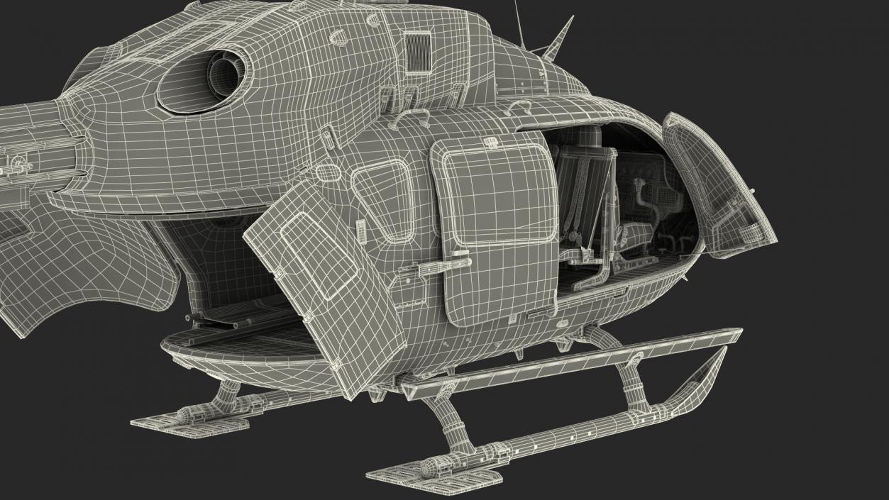 Eurocopter H-72 Lakota Rigged 3D model