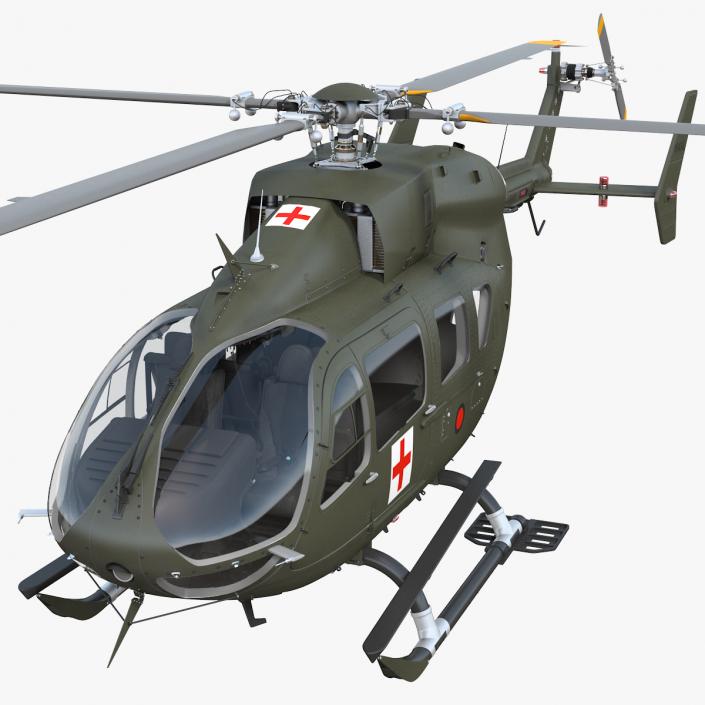 Eurocopter H-72 Lakota Rigged 3D model