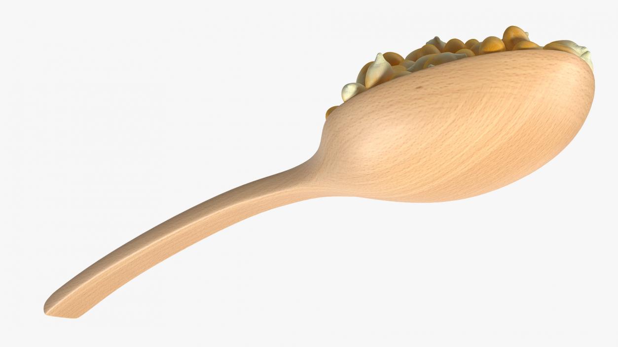 3D Wooden Spoon with Corn Seeds model