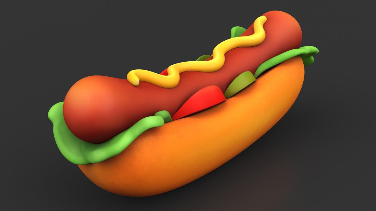 Cartoon Hotdog 3D model