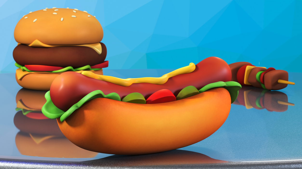 Cartoon Hotdog 3D model