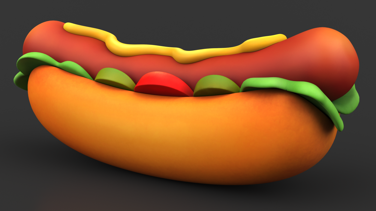 Cartoon Hotdog 3D model