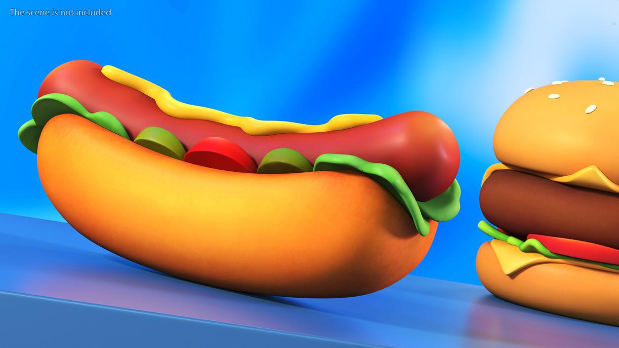 Cartoon Hotdog 3D model