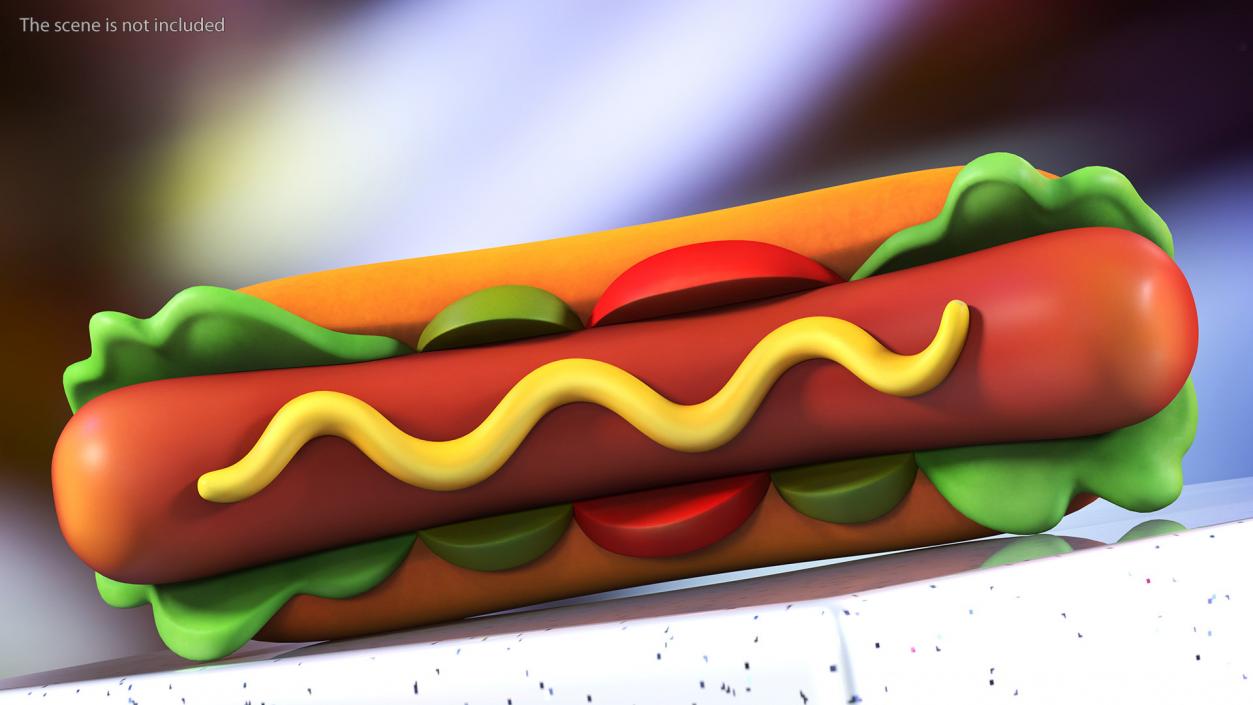 Cartoon Hotdog 3D model