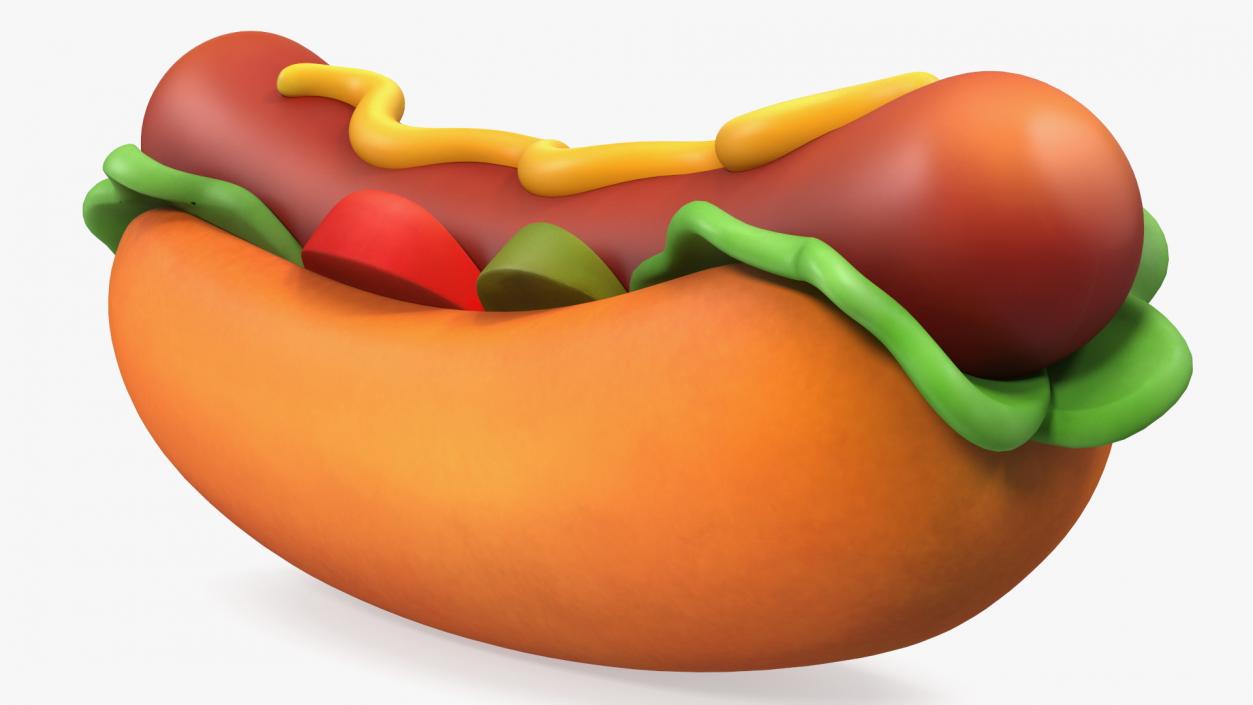 Cartoon Hotdog 3D model