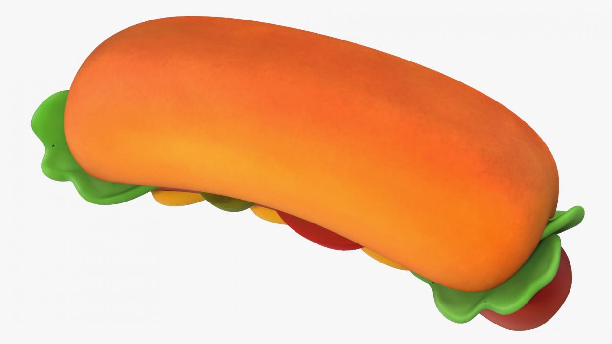 Cartoon Hotdog 3D model