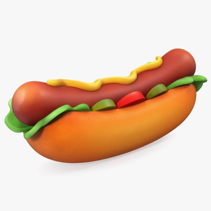 Cartoon Hotdog 3D model