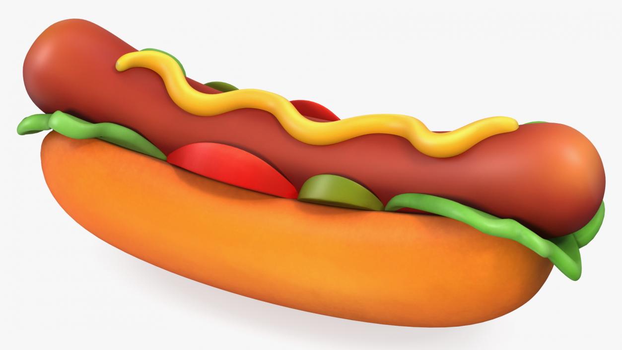 Cartoon Hotdog 3D model