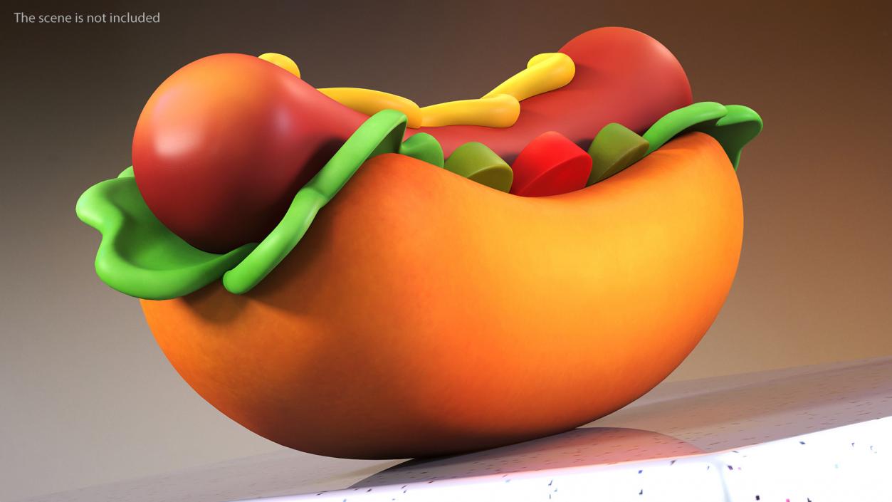 Cartoon Hotdog 3D model