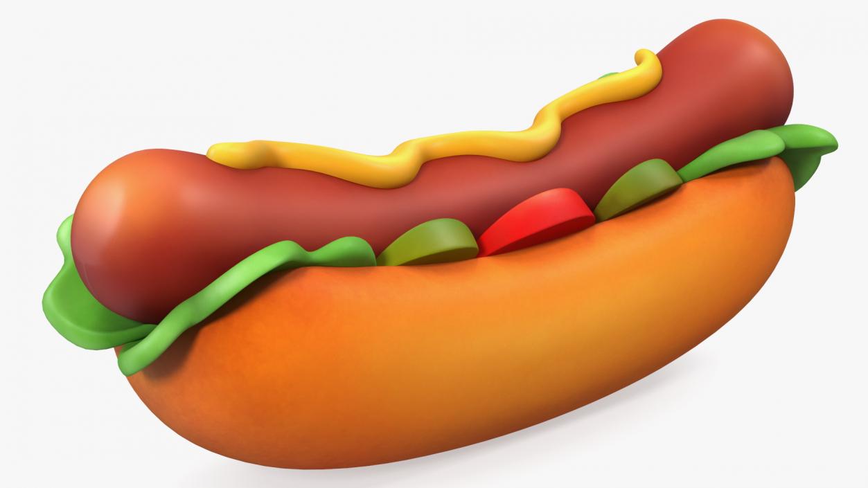 Cartoon Hotdog 3D model