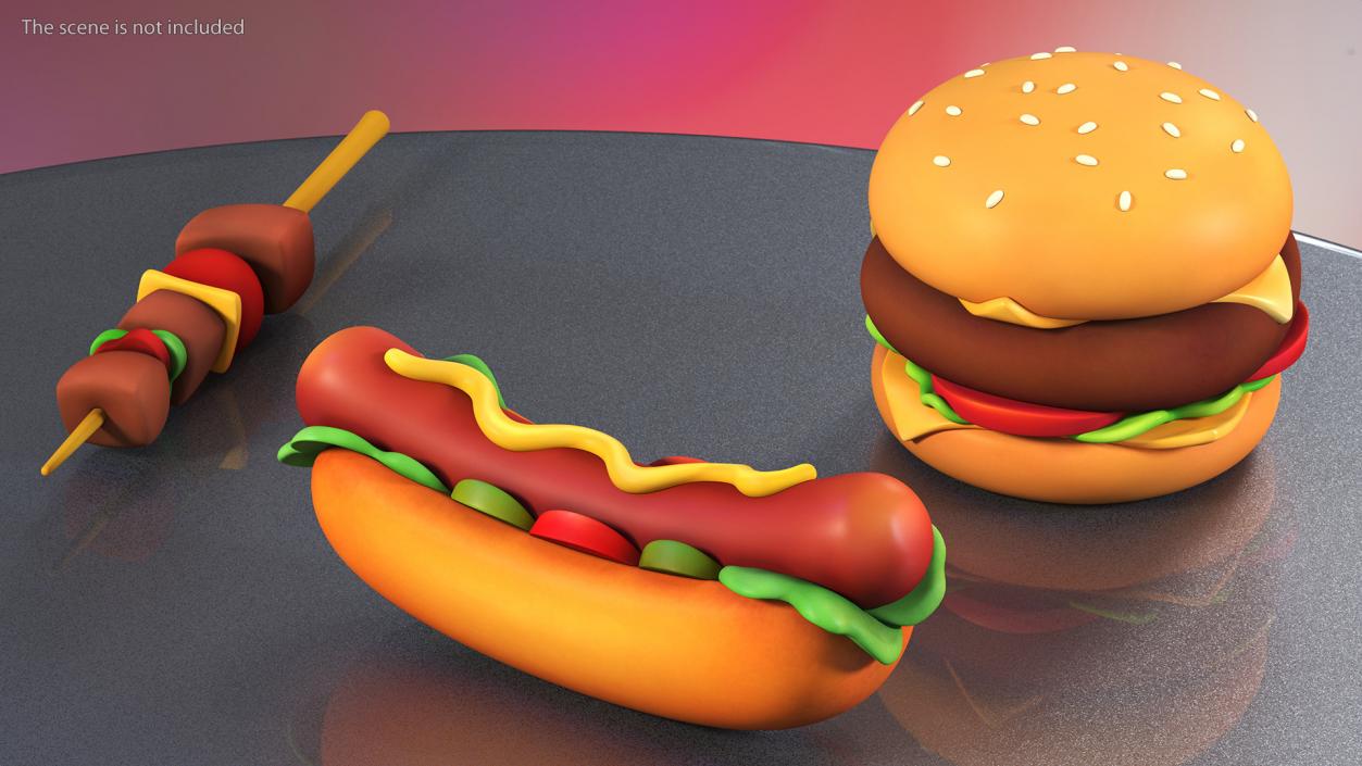 Cartoon Hotdog 3D model