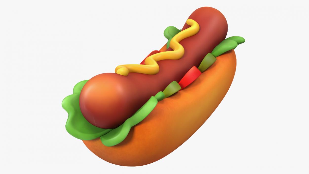 Cartoon Hotdog 3D model