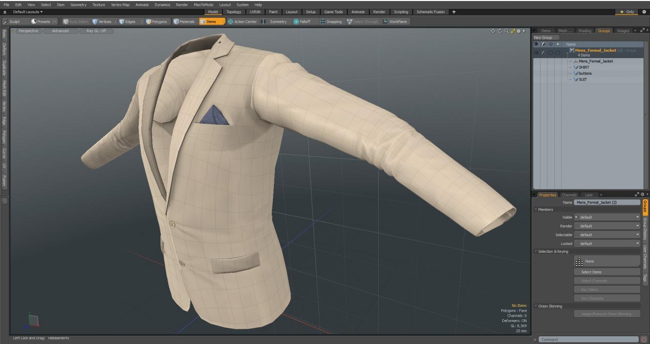 3D Mens Formal Jacket model