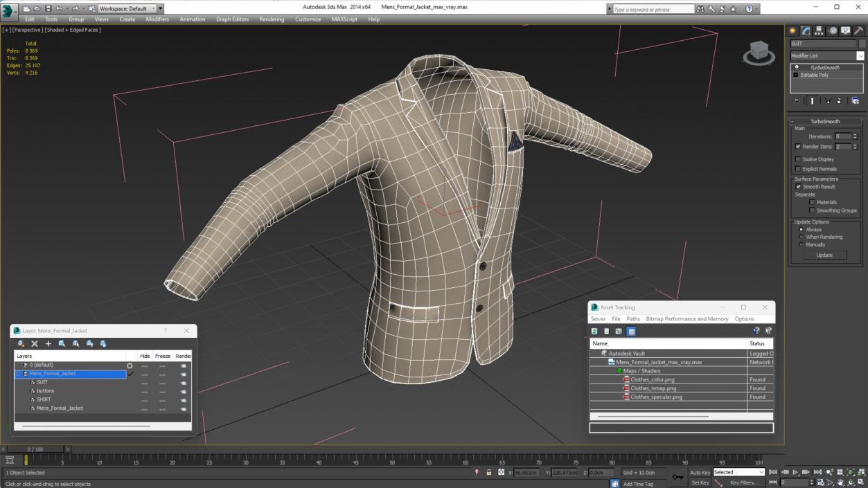 3D Mens Formal Jacket model