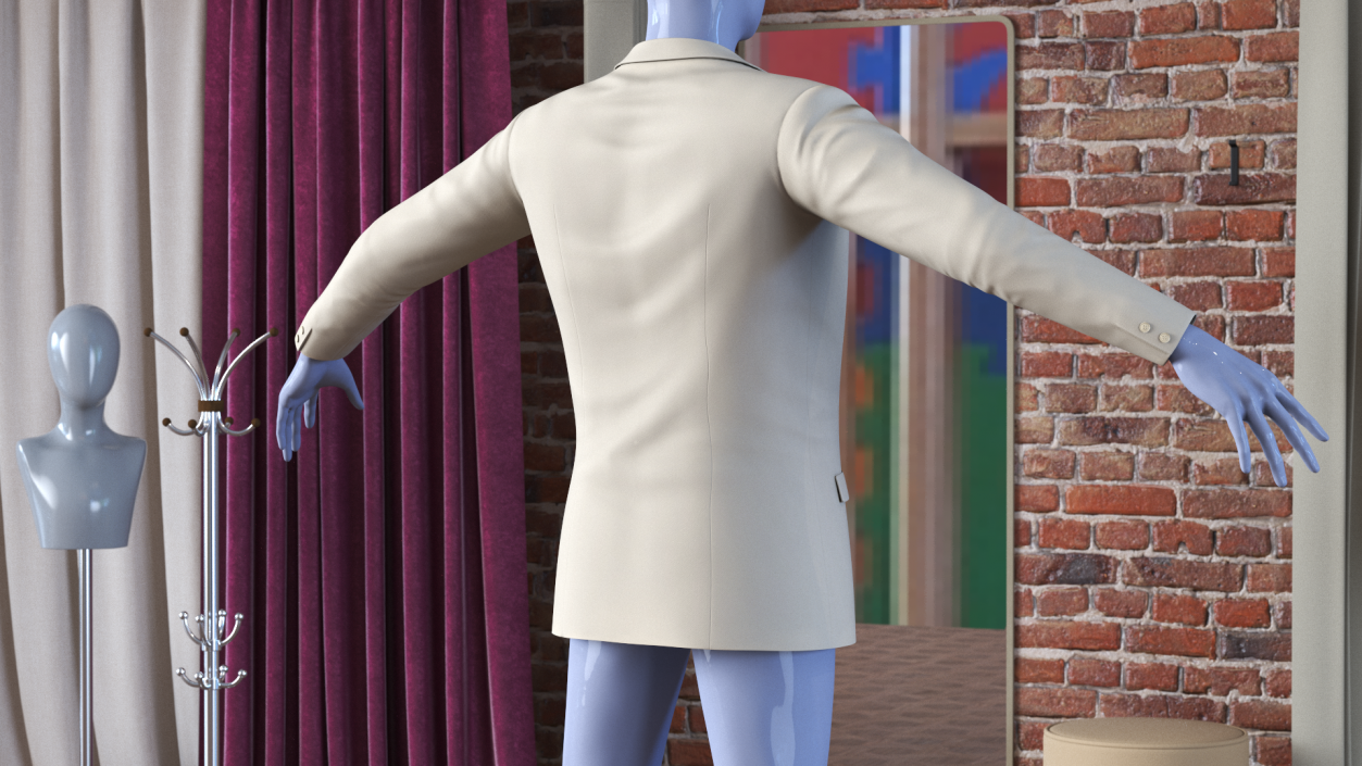 3D Mens Formal Jacket model