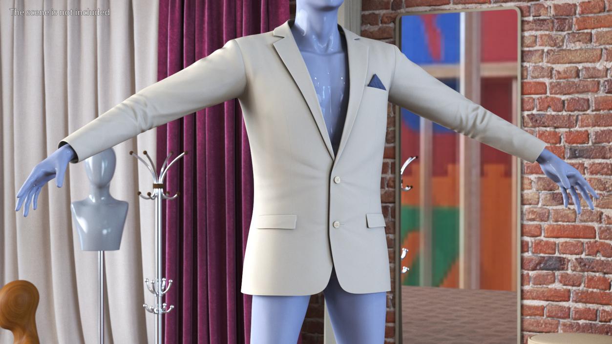 3D Mens Formal Jacket model