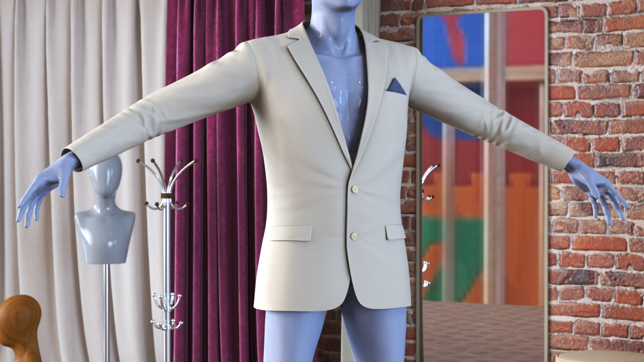 3D Mens Formal Jacket model