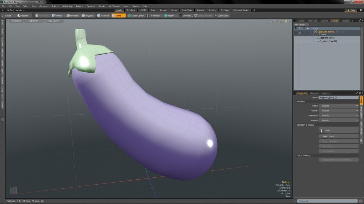 Eggplant Emoji 3D model