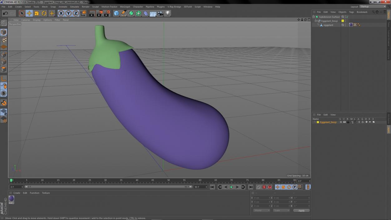 Eggplant Emoji 3D model