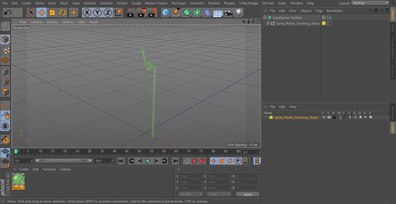 Spiral Plastic Drinking Straw 3D model