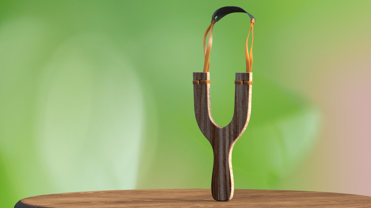 3D Slingshot Catapult Dark Wood model