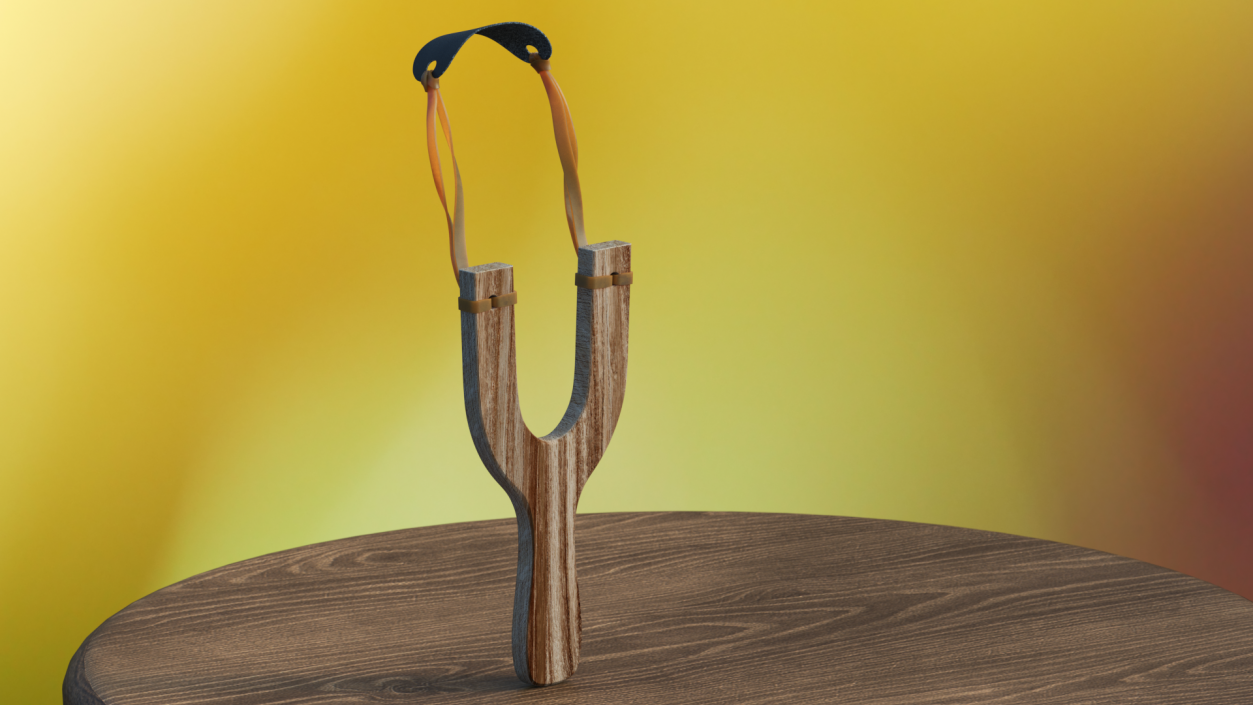 3D Slingshot Catapult Dark Wood model